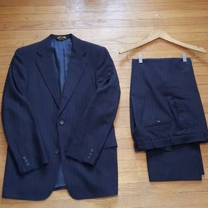 Brooks Brothers Black and Gray Striped Suit